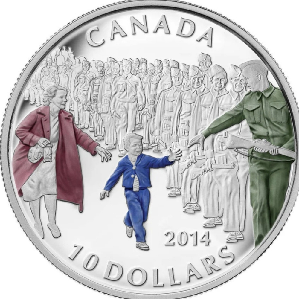 2014 RCM $10 Wait for me, Daddy - Pure Silver Coin